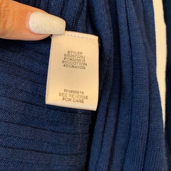 NEW Navy Blue Open Front Knit Cardigan - Picture 8 of 9